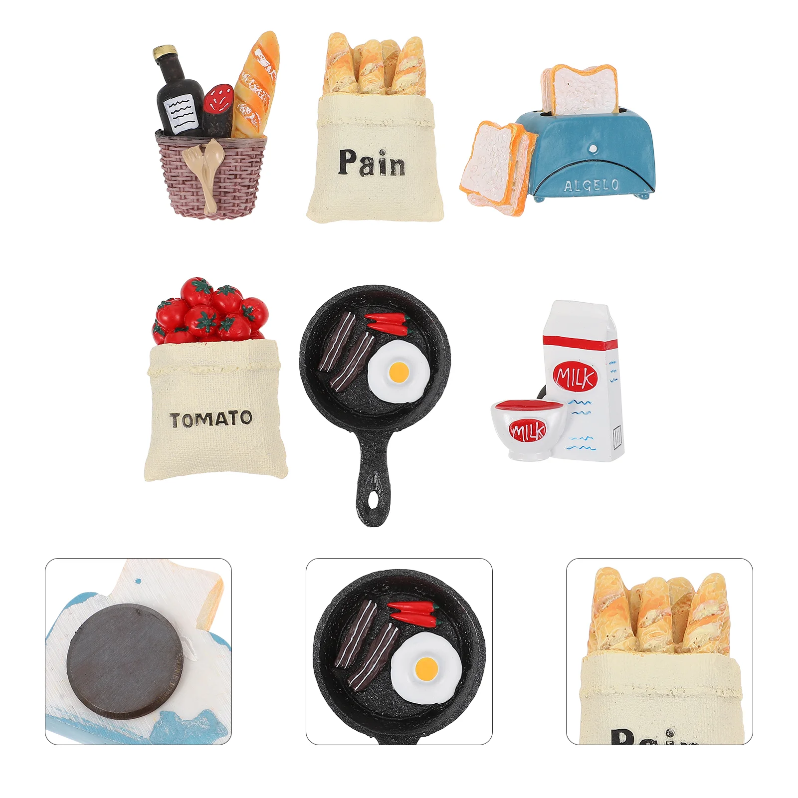 

6pcs Bread Basket Fridge Stickers Decorative Refrigerator Stickers