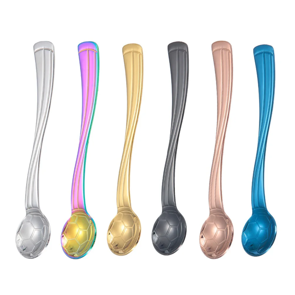6 шт. креативная футбольная ложка из нержавеющей стали ложки для перемешивания