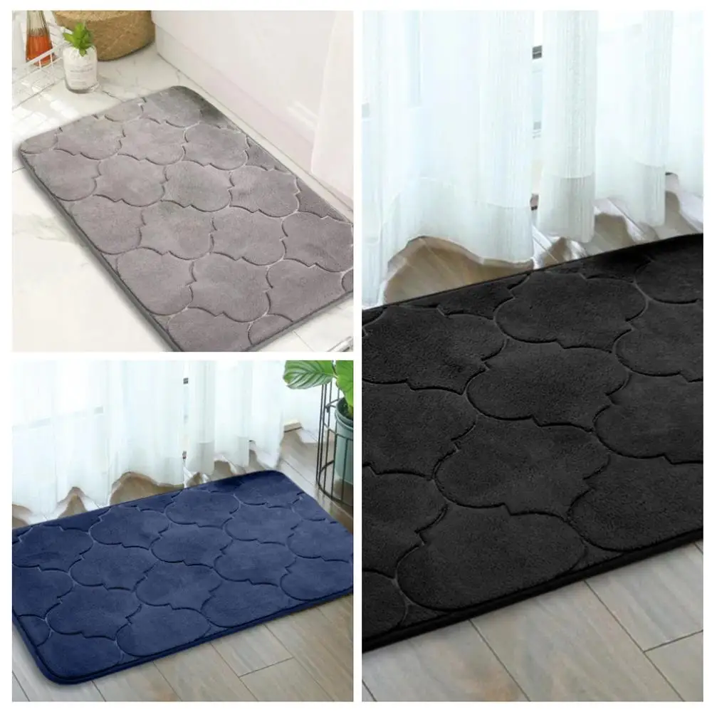 

Bathroom Absorbent Quick-drying Embossed Floor Mat Carpet Mat Bedroom Bedside Floor Mat Absorptionroom Anti-slip Y0z8