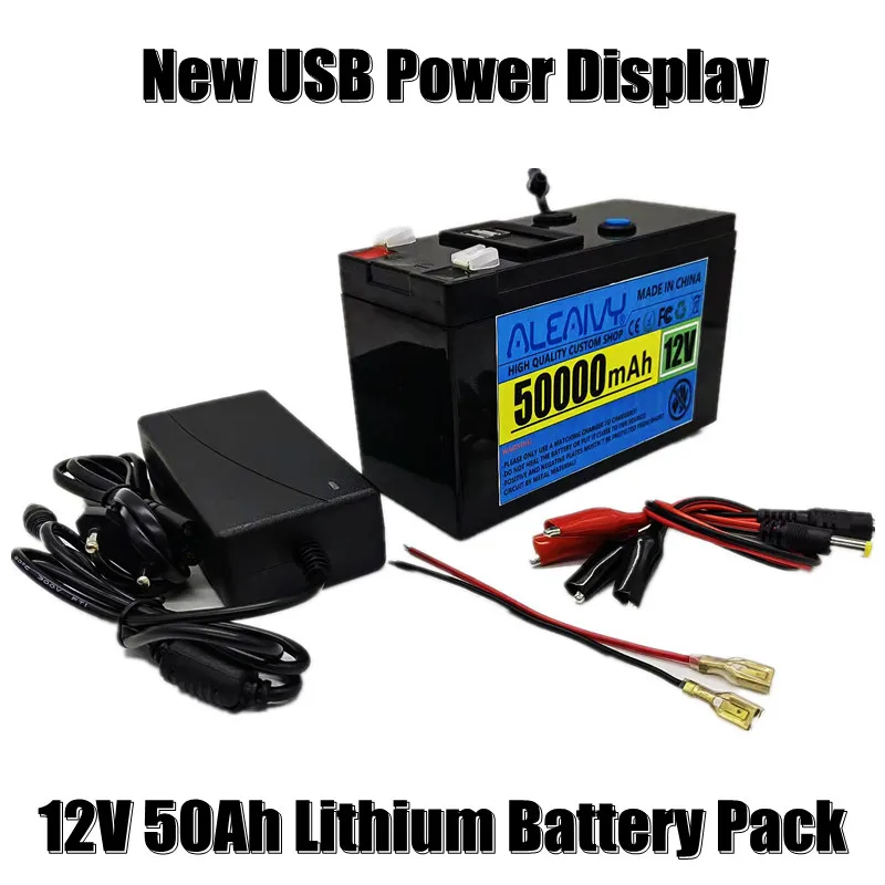 

Новый USB дисплей питания 12 В 50 Ач 18650 литиевый аккумулятор подходит для солнечной энергии и аккумулятора электромобиля + 12,6 в зарядки