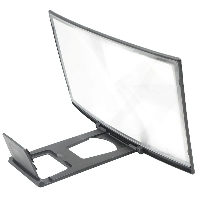 

HD 12-дюймовый усилитель изогнутого экрана, HD 3D видеопроектор, увеличительное стекло, подставка для телефона, складная подставка для проектор...