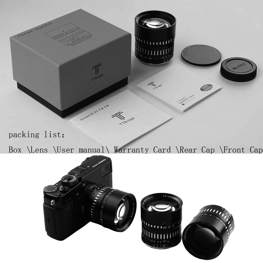 Объектив TTArtisan 50 мм F0.95 с большой диафрагмой для Sony E Mount Fujifilm X Canon M Leica L Nikon Z Panasonic