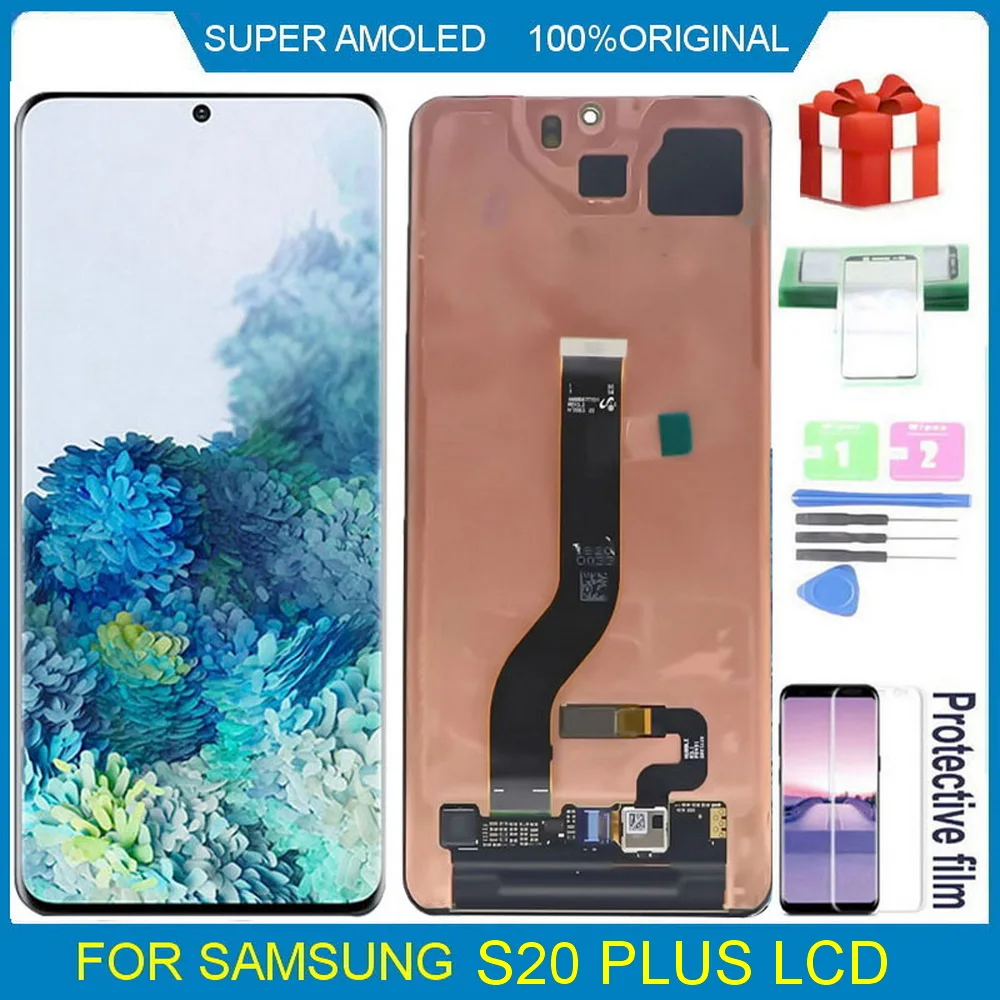 100% Оригинальный Amoled ЖК-дисплей для Samsung Galaxy S20 plus G985 G985F G985F/DS, ЖК-дисплей, сенсорный экран в сборе, дигитайзер, замена