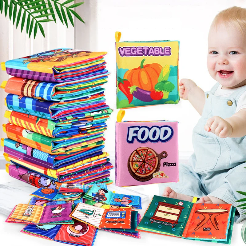 

Baby Cloth Book Soft Newborn Stroller Hanging Animal Shower Book Toy Early Learning Educational Reading Puzzle Fabric Books