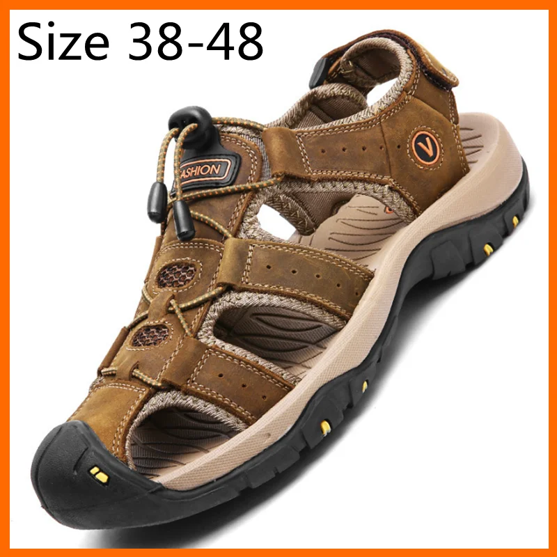 Xiaomi Summer Men Sandals Breathable Genuine Leather Outdoor Sandals Luxury Men Summer Casual Shoes Men Slippers Sandals