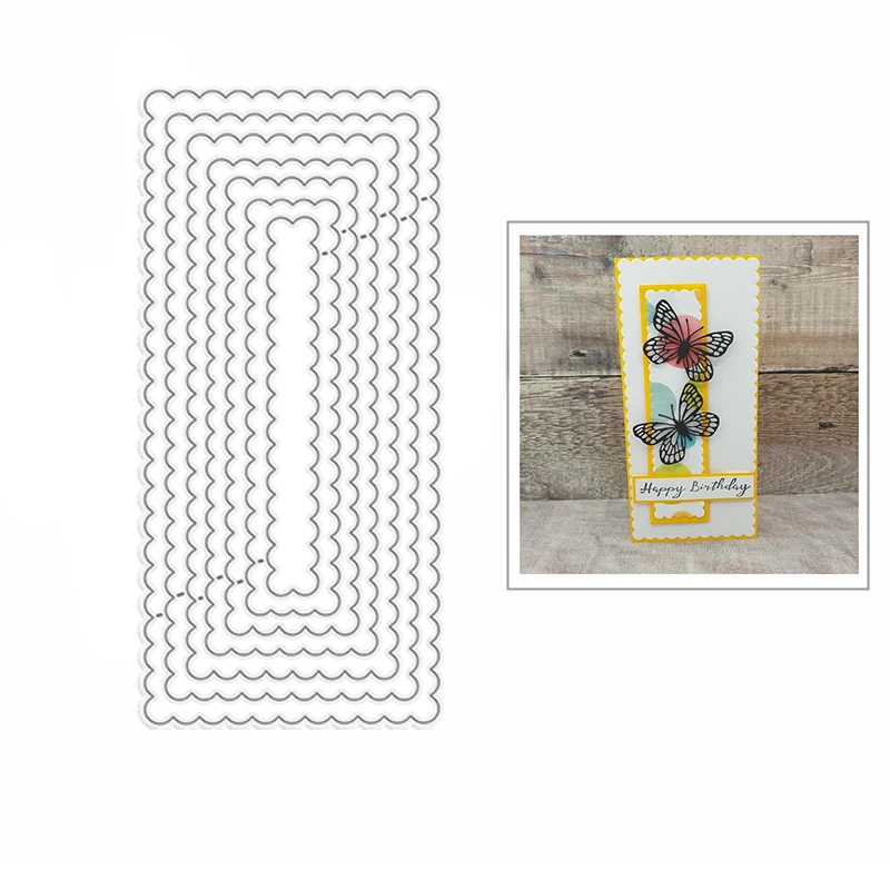 

2022 прямоугольный узор "сделай сам", металлические Вырубные штампы для скрапбукинга и изготовления карт, украшение для журнала, новое тиснен...