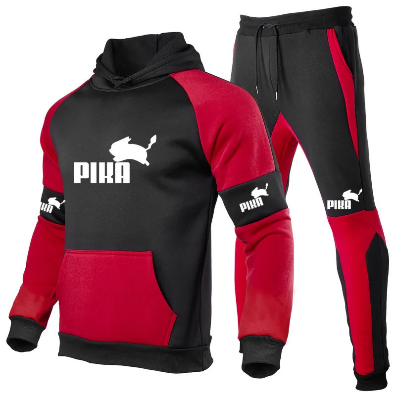 

2022Fashion Mens Clothing Pullovers Sweater Cotton Men Tracksuits Hoodie Two Pieces + Pants Sports Shirts Fall Winter Track Suit