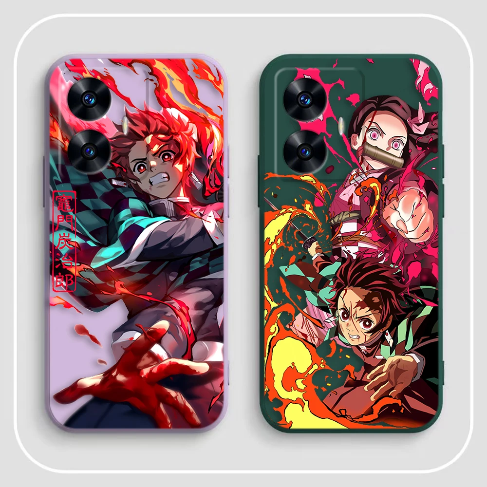 Чехол для телефона D-Demon S-Slayer T-Tanjiro Nezuko Realme C65 C63 C53 C35 C55 C33 C30 C21Y C20 C12 C11 GT 2 XT NARAO 20 30 50