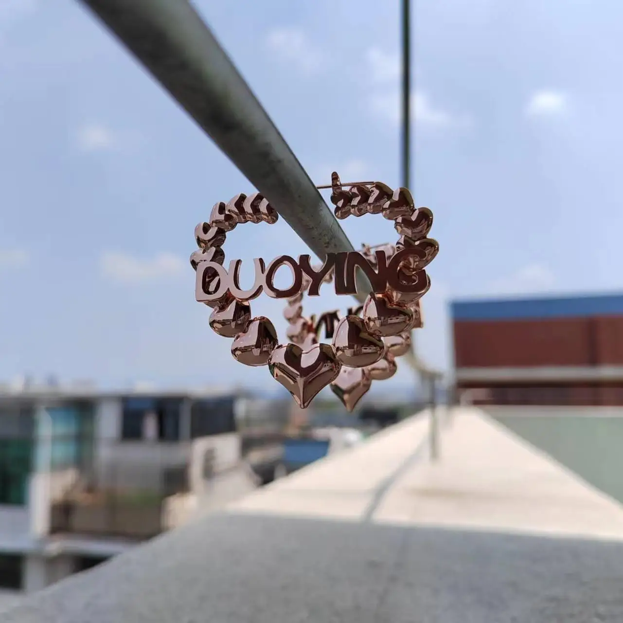 HHIYONG Custom Name Earrings Girls Love Aesthetic Daily Simple Jewelry for Women Pierced Earrings