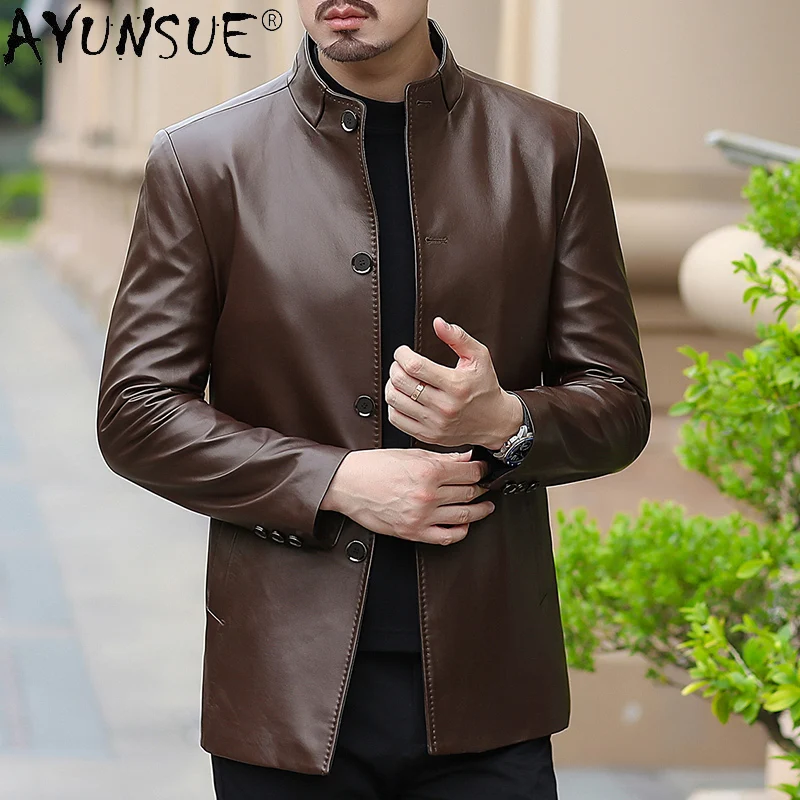 

Куртка мужская AYUNSUE из натуральной овечьей кожи, 5XL, 6XL, 2020