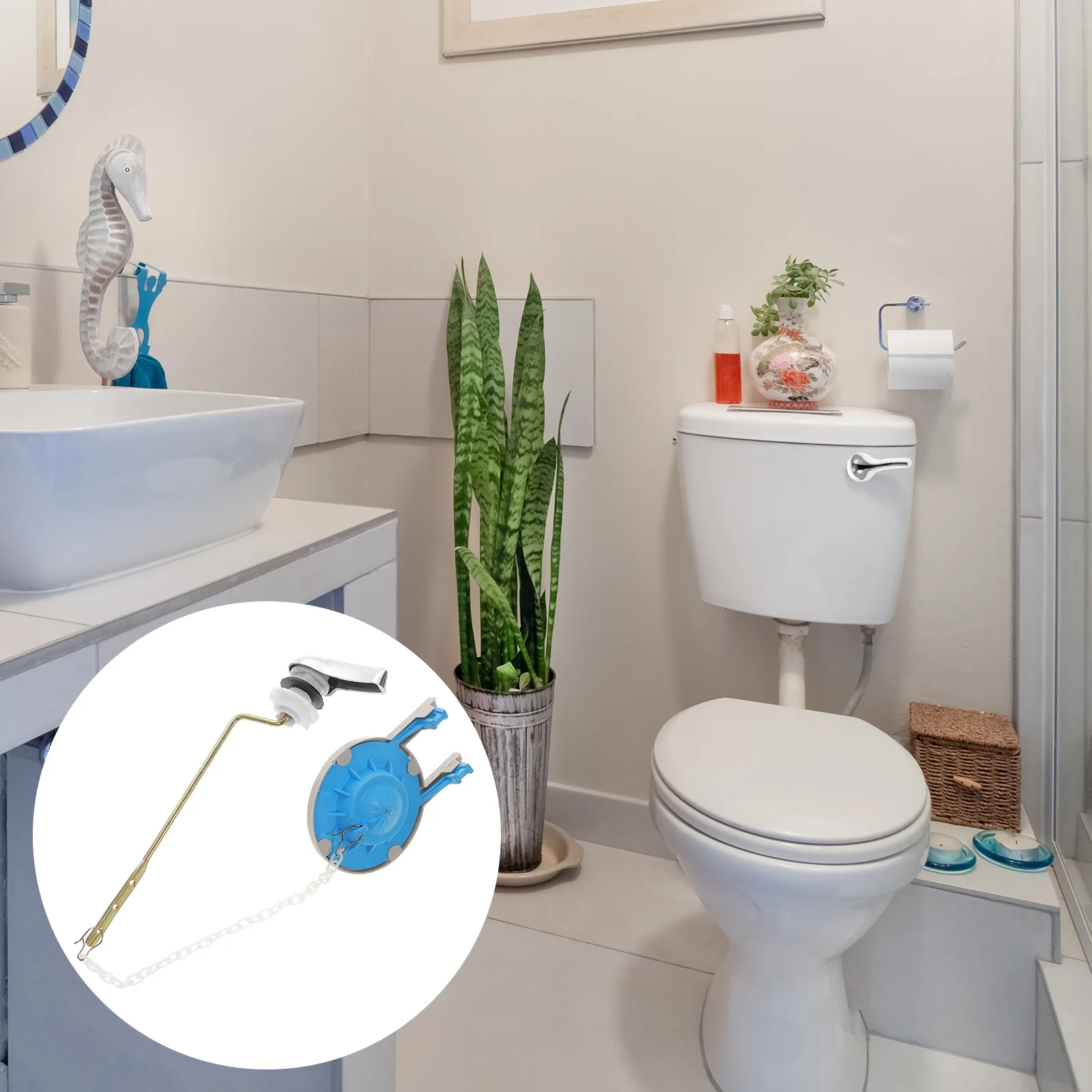 

2pcs Toilet Flush Handle Front- Mounted Metal Toilet Tank Lever with Toilet Replacement