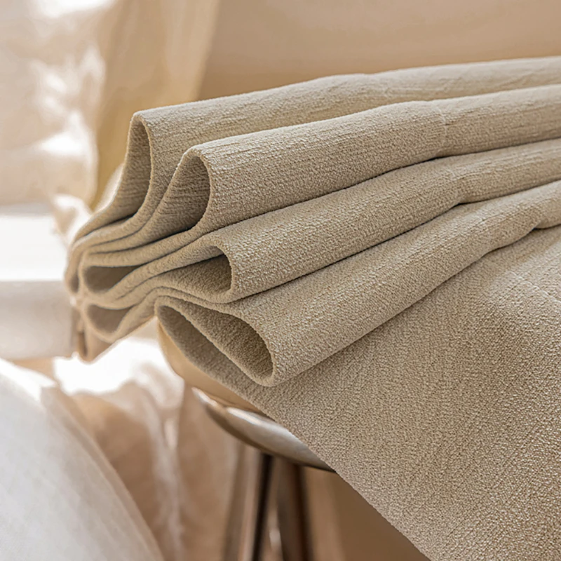 Кремовые льняные текстурированные шторы для гостиной французские роскошные