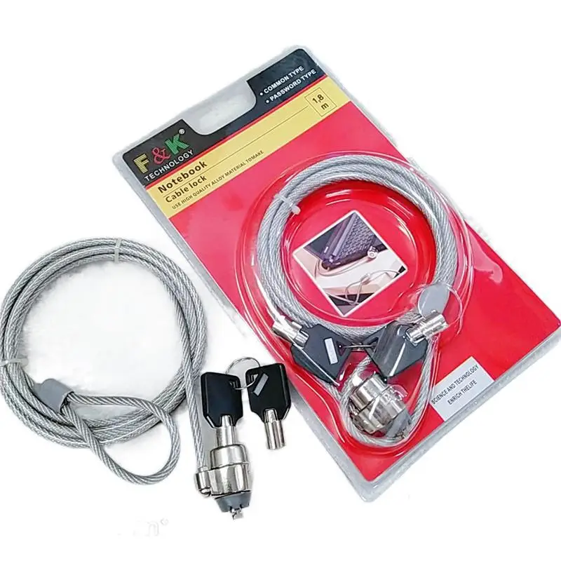 

110cm Laptop Computer Lock Security Cable Chain With Key Notebook PC Laptop Anti-theft Lock Cable Lock Gadget