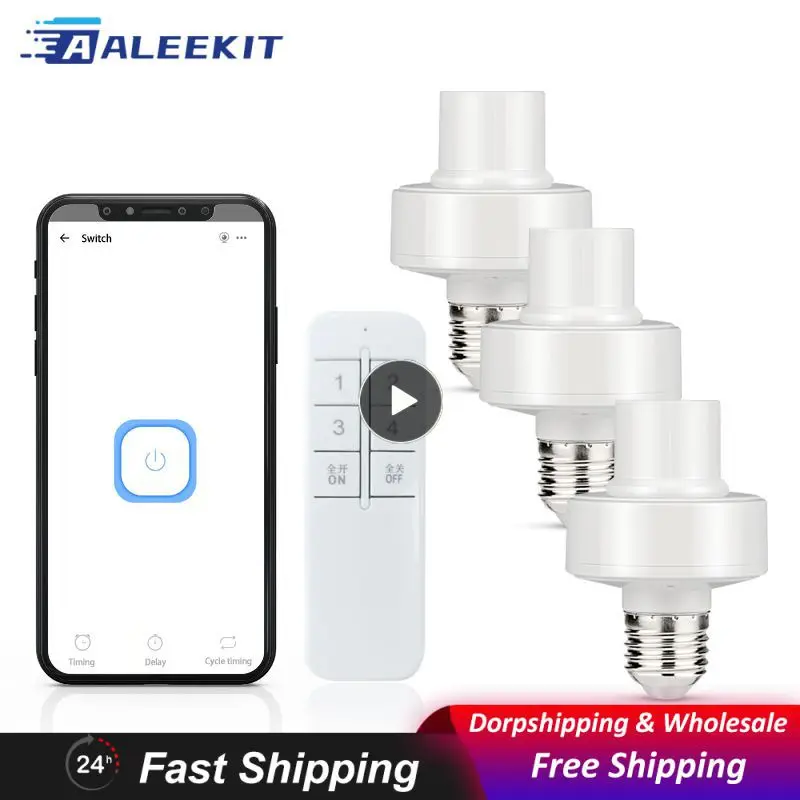 

Hands-free Voice Control Smart Lamp Holder E27 E26 Light Bulb Smart Home Wifi Smart Light Bulb Adapter Wireless 90-250v