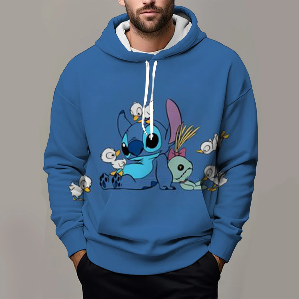 Толстовки с капюшоном Disney Lilo Stitch толстовка длинными рукавами для мальчиков и