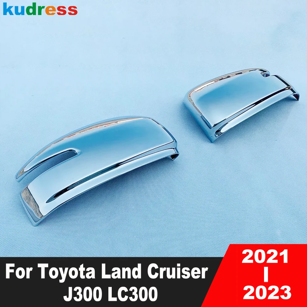 

Rearview Mirror Cover Trim For Toyota Land Cruiser J300 LC300 2021 2022 2023 Chrome Car Accessories Side Wing Covers Sticker