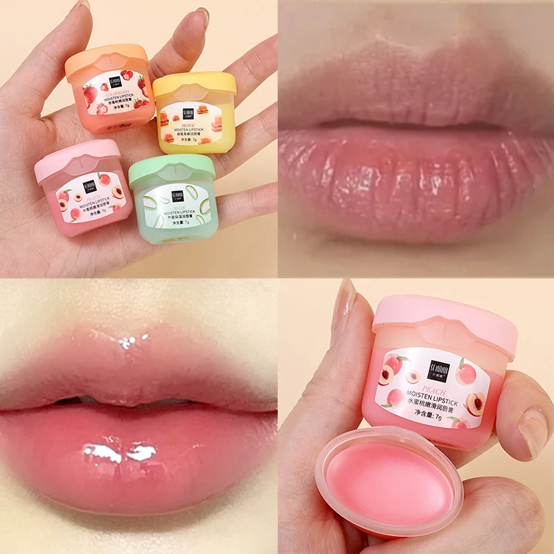 

6 Colors Taste Anti-cracking Natural Fruit Fragrance Lip Balm Vaseline Moisturizing Brightening Lips Non-sticky Lip Gloss Care
