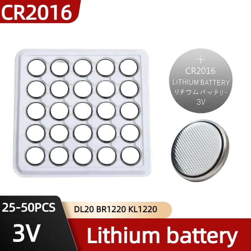 

Original 25/50PCS 3V CR2016 Lithium Button Battery for Watch Toys Clock Remote DL2016 BR2016 CR 2016 Coin Cell Batteries