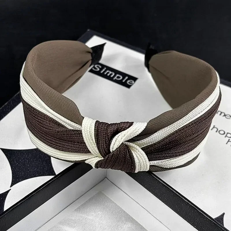 Новинка 2024 вязаная повязка на голову для девочек осень-зима волос с широкими