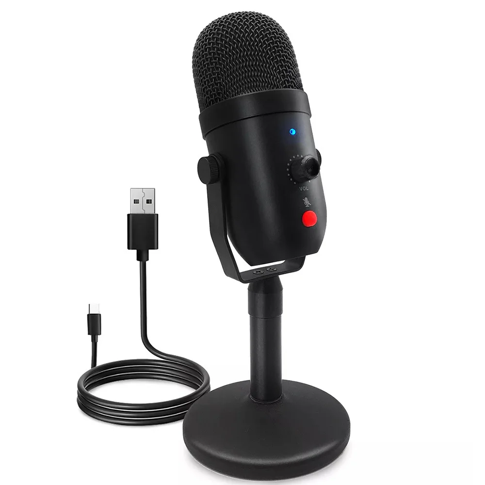 

Профессиональный конденсаторный микрофон с USB для записи, настольный Студийный микрофон для потоковой записи, Студийный микрофон для видео...