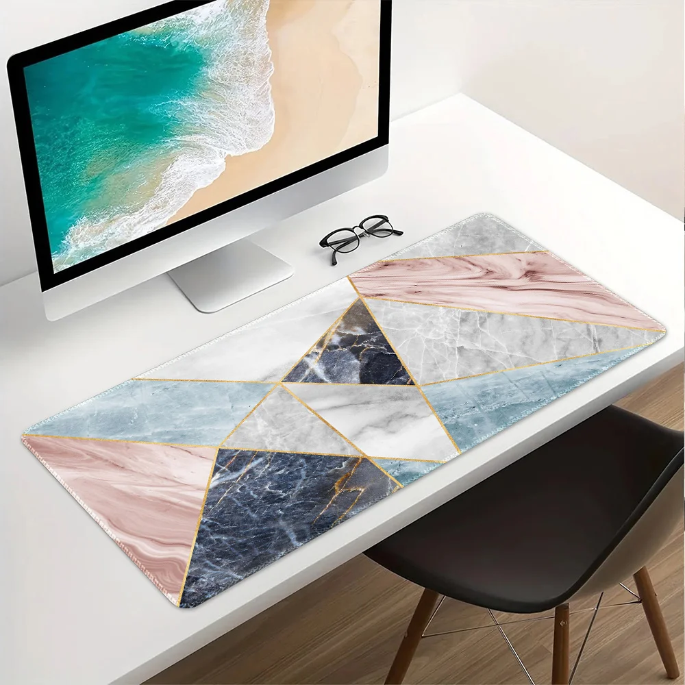 

Black Pink and White Blue Abstract Marble Gaming Mouse Pad Large Mouse Mat XXL Desk Mat Extended Desk Mat for Office & Home