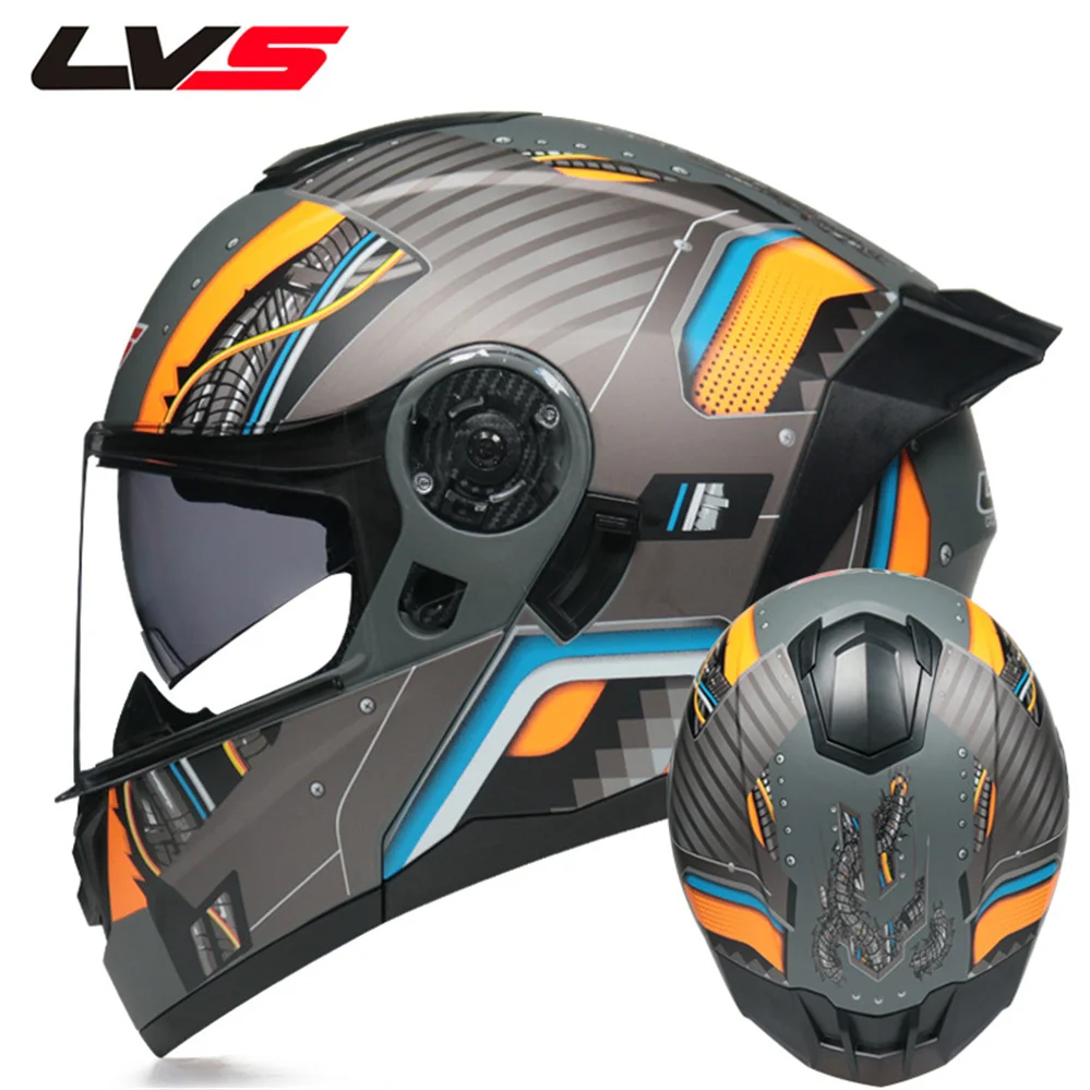 

DOT Approved LVS Modular Flip Up Dual Lens Motorcycle Helmet Men Women Safety Downhill Motocross Racing Casco Moto Capacete