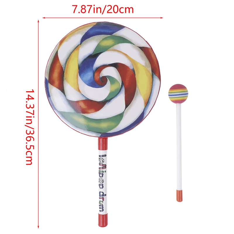 Orff 8-дюймовый ручной барабан в стиле леденцы ударный инструмент портативный