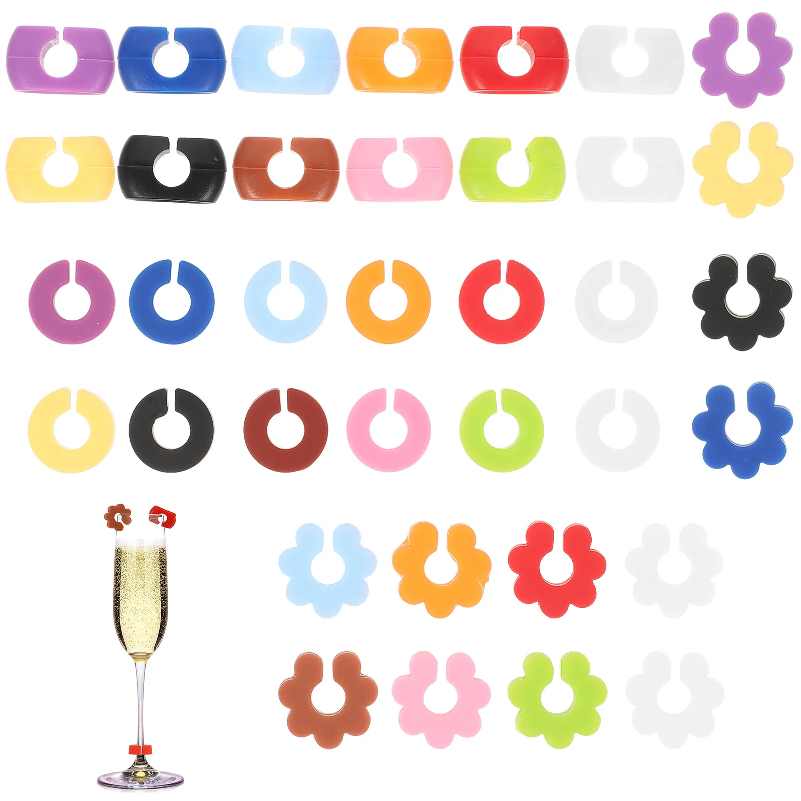 36 шт. стеклянное кольцо с логотипом маркеры для чашек товары вечеринок удобные