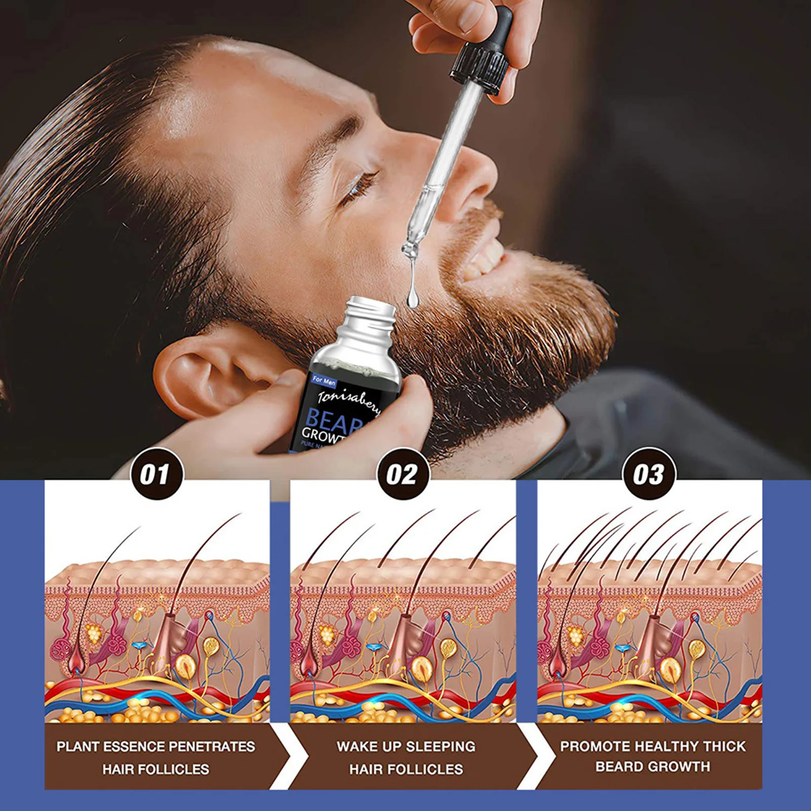 Масло для роста бороды мужчин сыворотка 30 мл стимулирует рост удлиняет густоту |