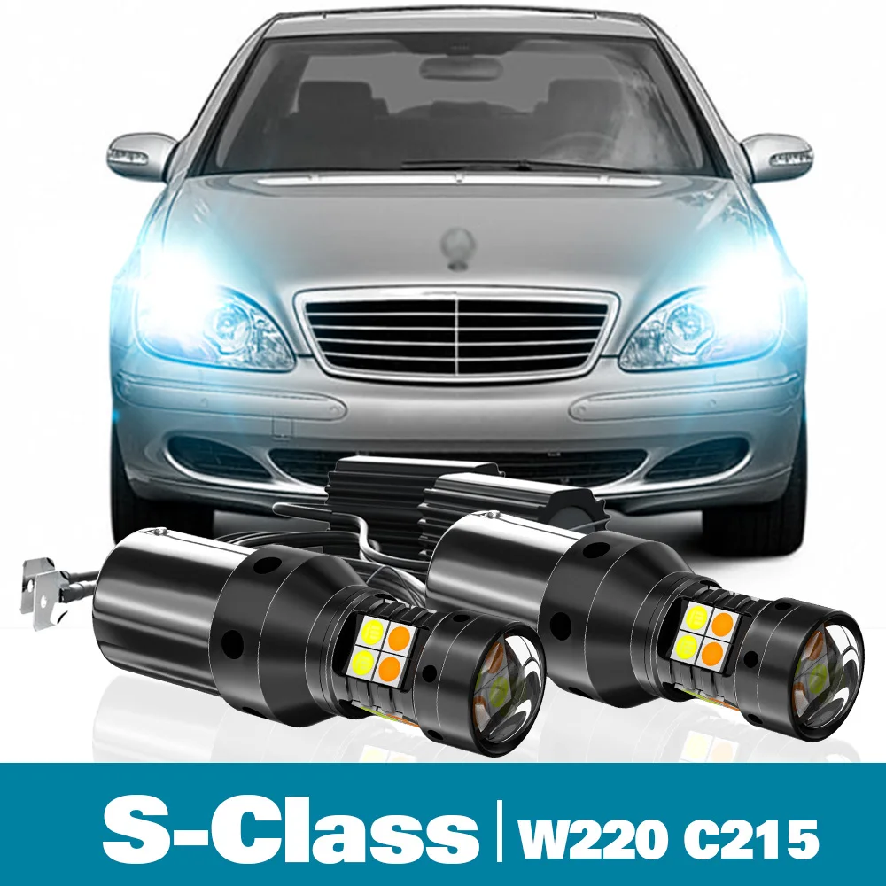 

Двухрежимный сигнал поворота и дневные ходовые огни, 2 шт, для Mercedes Benz S-Class W220 C215, аксессуары 1998-2006 2003 2004 2005