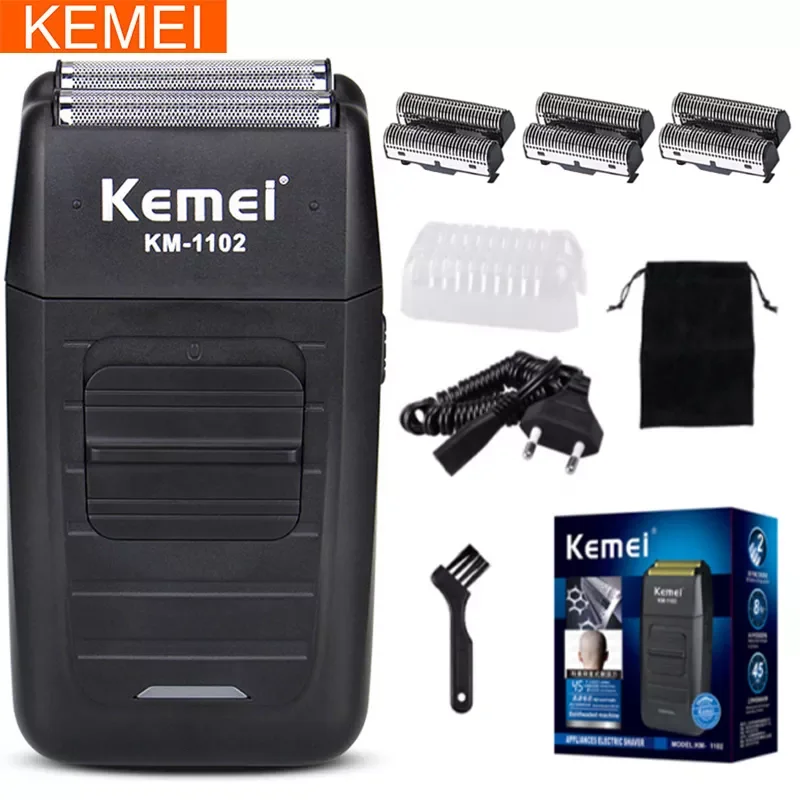 

Бритва Kemei для мужчин, бритва с возвратно-поступательным движением, триммер для бороды, профессиональная машинка для бритья с триммером для ...