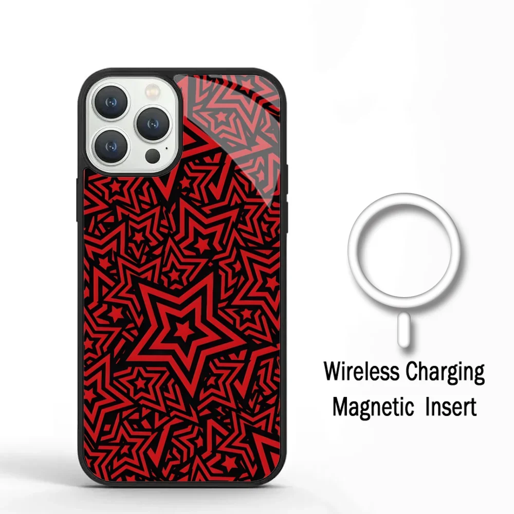 Чехол для телефона Game P-Persona 5 IPhone 11 12 13 14 15 Plus Pro Max зеркальный акриловый чехол Magsafe