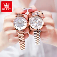 olevs fashion quartz women wristwatches stainless steel strap waterproof high quality watches for women calendar