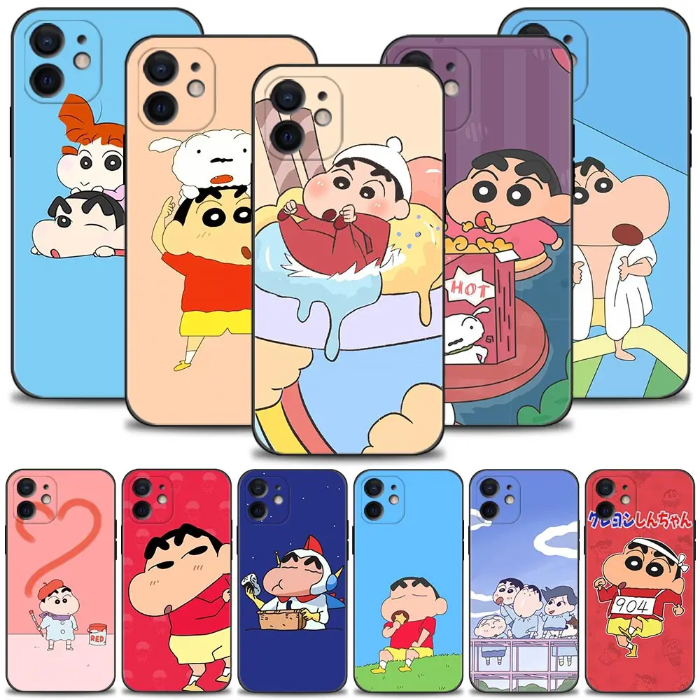 

Case For iPhone 13 12 11 Pro Max 13 12 Mini Phone Cover X XR XS Max 6 6S 7 8 Plus Silicone Fitted Funda Anime Crayon Shinchan