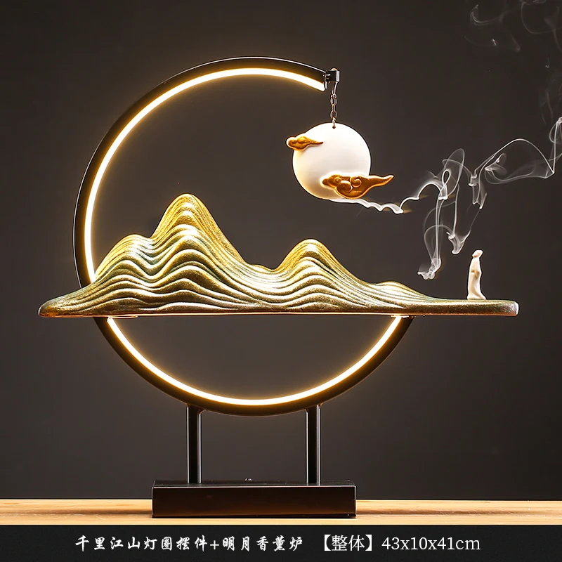 

Chinese Zen Ornaments Ceramic Living Room Office Home Decoration Backflow Incense Burner Desktop Quemador De Incienso Censer