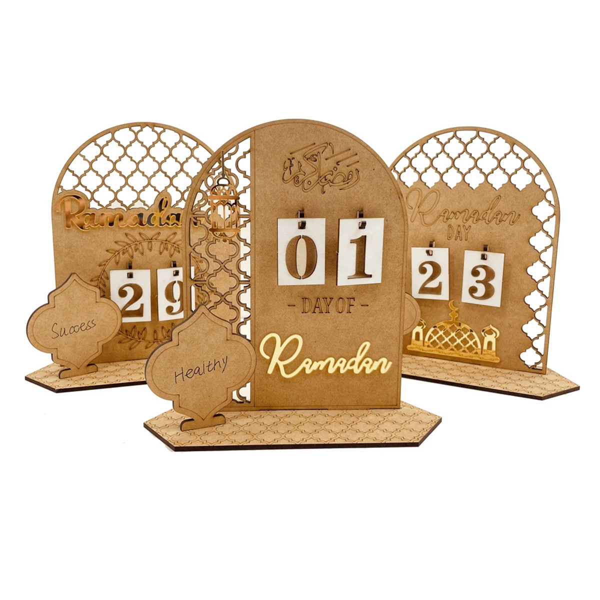 

Ramadan Countdown Calendar Eid Mubarak Wooden Ornament Ramadan Decoration for Home Islam Muslim Party Decor Eid Al Adha Gifts