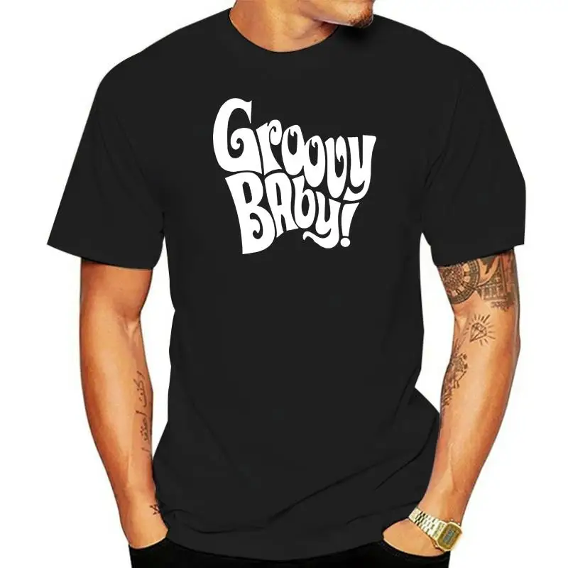 

Groovy Baby Austin Powers Comedy Movie Quote Men (Woman Available) T Shirt Black Graphic Tee Shirt