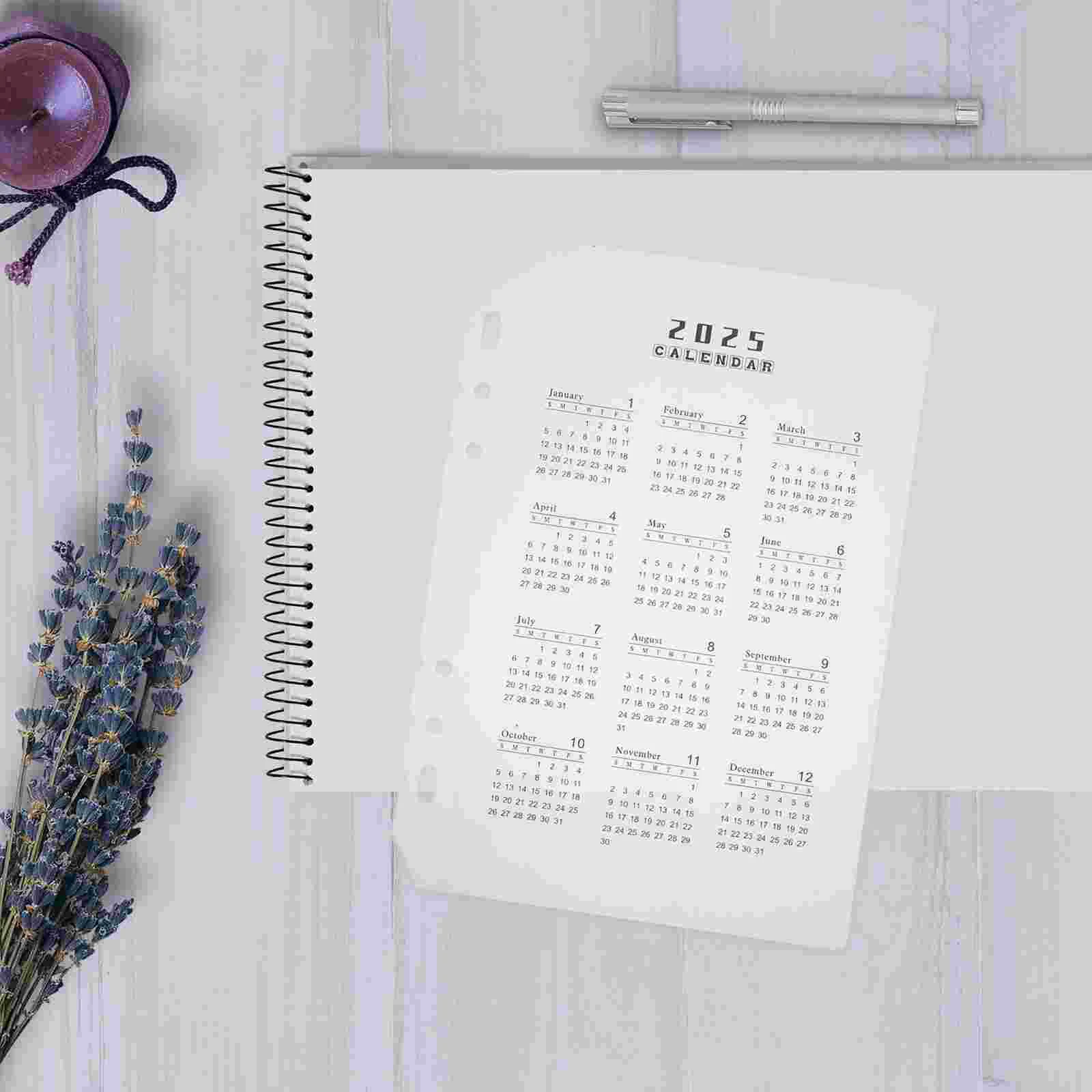 10 шт. сменные стержни для календаря на 2025 год папки с матовой рамкой ежемесячные