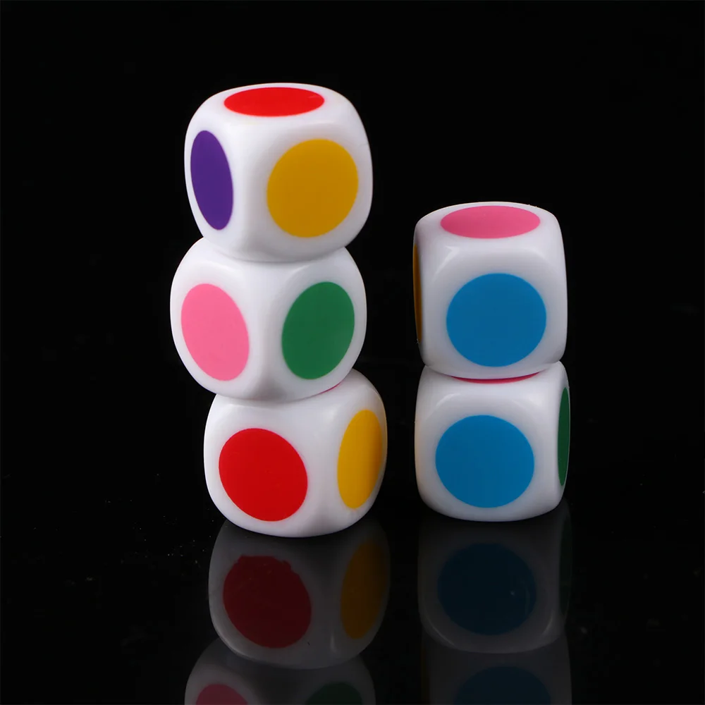 

5Pcs/Lot Acrylic Kids Board Game Six Sided White Color Family Party Funny Table Dices Games Educational Toys High Quality