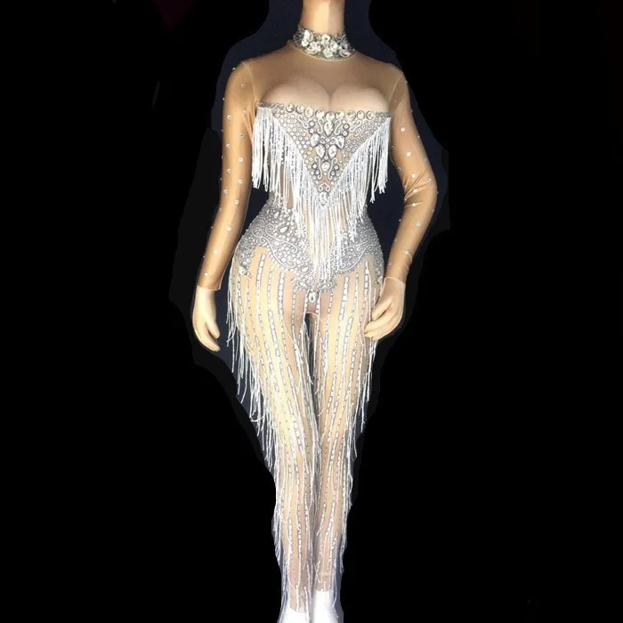 

Женский комбинезон с кисточками, пикантный комбинезон с принтом больших камней для празднования выпускного, дня рождения, вечеринки, клуба