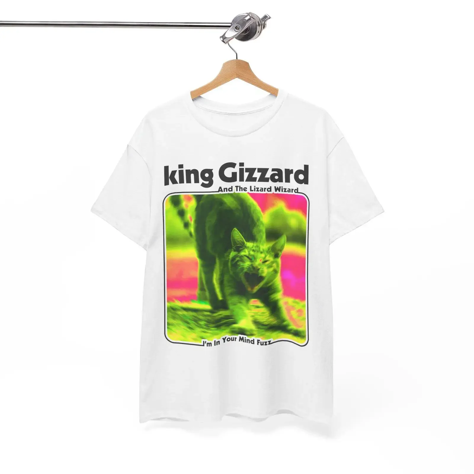 Фото Футболка King Gizzard The Lizard Wizard с фан-артом, психоделический рок, стонер, лофи, винтажная, с эффектом потертости, слегка модная, повседневная, дышащая. №1