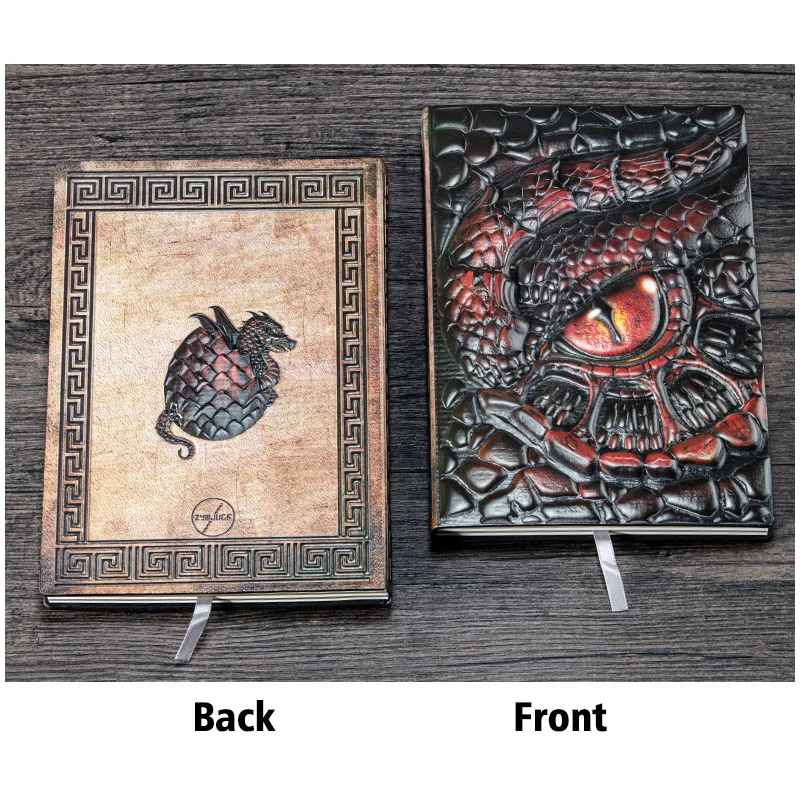 

Блокнот А5 кожаный ретро с 3D-рельефом "Глаз дракона", 100 страниц