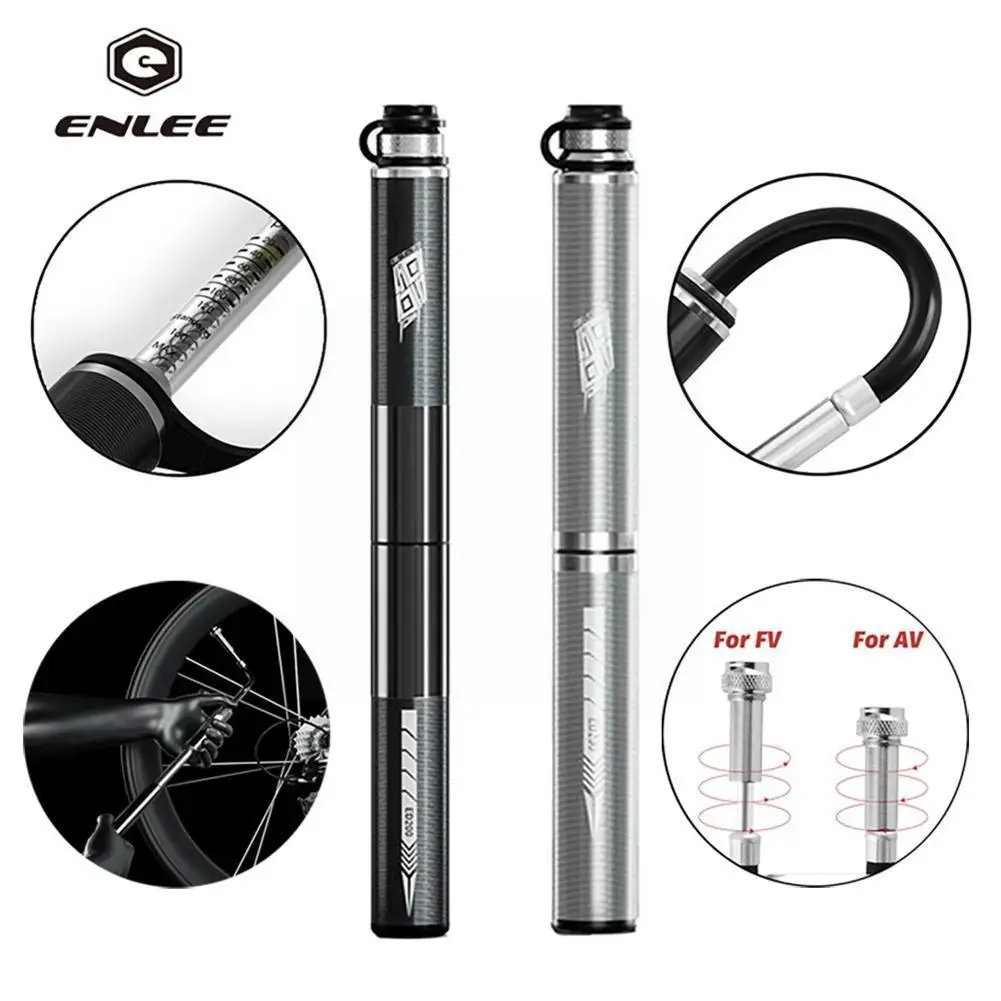 

Велосипедный насос Enlee Mini Style 160psi, вращающийся для быстрого воздуха, параметры Fv/av Pumpen Cnc Barometer T2g5