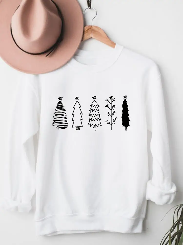 

Women Christmas Clothes Clothing Festival Graphic Pullover Tree Printing Cute 90s Merry Cartoon Fashion Female Sweatshirts