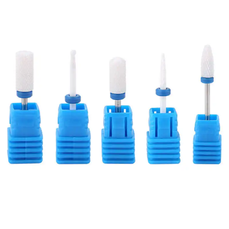 5 Типов керамической цилиндрической головки для шлифовки ногтей на маникюрном фрезере фреза фрезерование полировка.