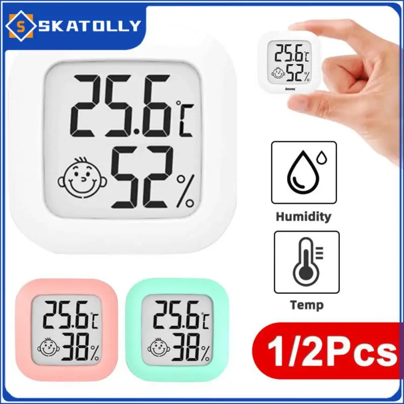 

Mini Upgrade Thermometer Hygrometer Gauge Weather Station Humidity Gauge Meter Smiley Lcd Digital Thermohygrometer Digital Room