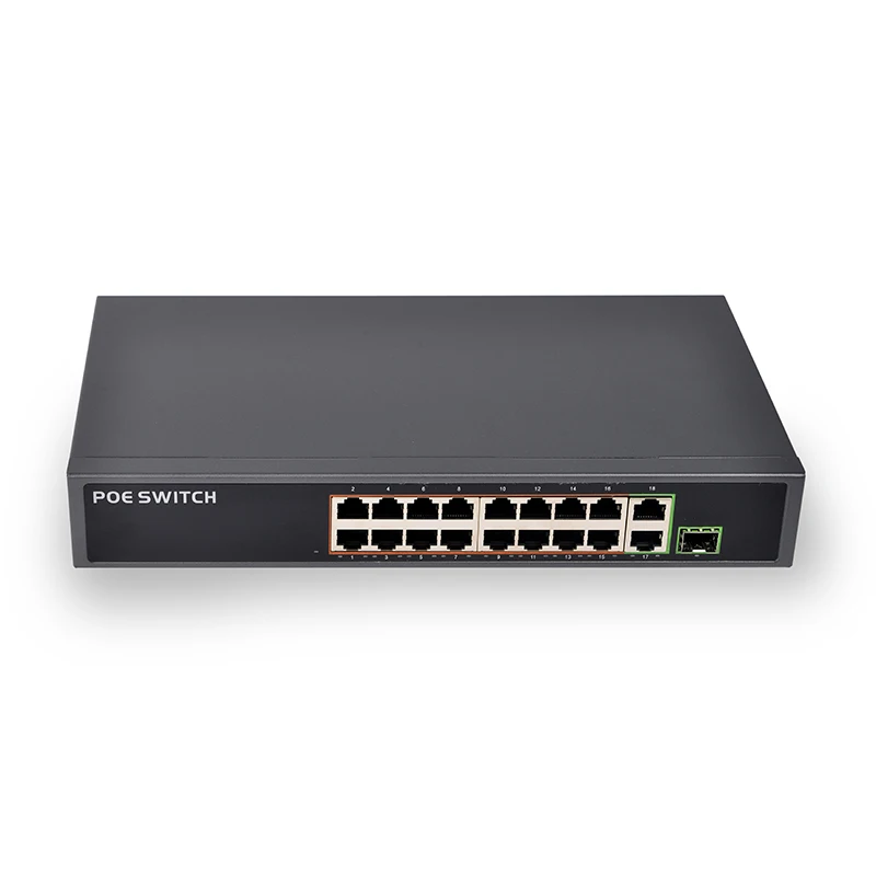 

SDAPO PSE1816GSR V2.0 OEM/ODM IEEE802.3af/at PoE switch 16 ports 10/100M unmanaged 48V ethernet fiber PoE switch for CCTV,NV