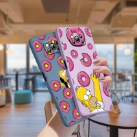 cartoon the simpsons for xiaomi poco x3 nfc f3 gt x2 m4 m3 m2 redmi 9a note 10s 10 9 pro liquid silicone rope phone case