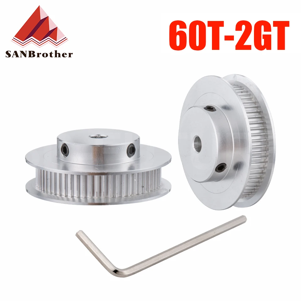 

GT2 Timing Pulley 2GT 60 Teeth Bore 5/6/6.35/8/10/12/14/15mm Synchronous Wheels 60teeth Width 6/9/10/15mm Belt 3D Printer Parts