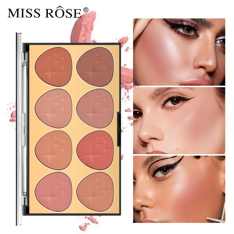

Miss Rose 8 Палетка цветный румян матовые стойкие натуральный цвет лица нюдовый макияж портативные Румяна Палитра перламутровые DC08